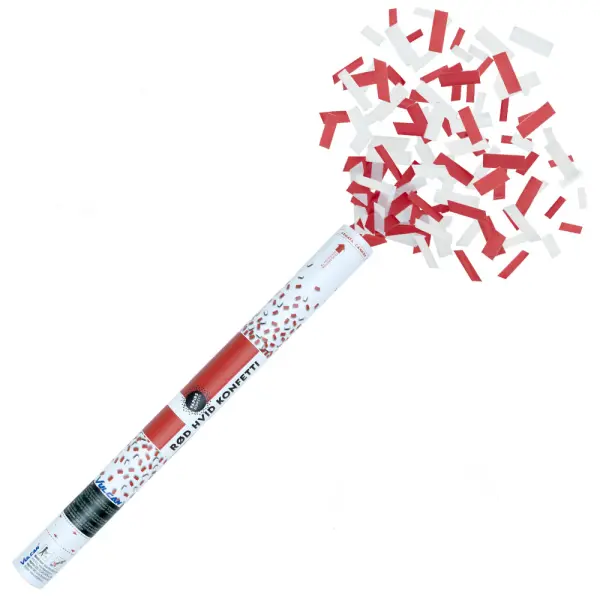 Konfettikanon Röd & Vit 60 cm