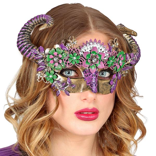 Ögonmask med Bagghorn & Blommor