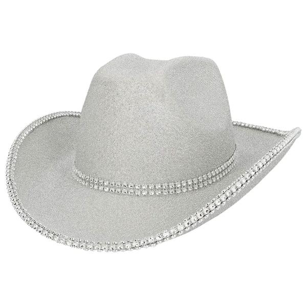 Cowboyhatt Glittrande Silver