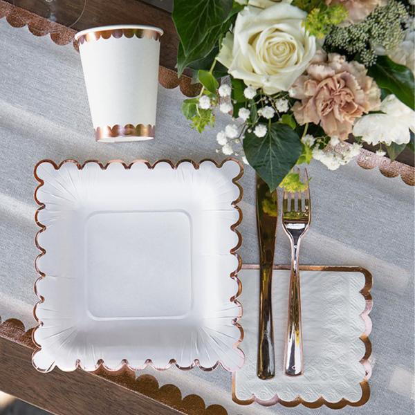 Bordslöpare Scalloped Roseguld