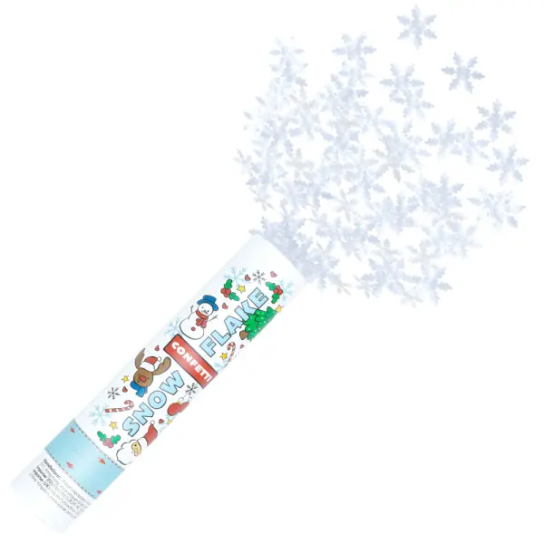 Konfettikanon Snöflingor 25 cm
