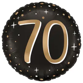 Rund Folieballong Stj&auml;rnor 70 &aring;r