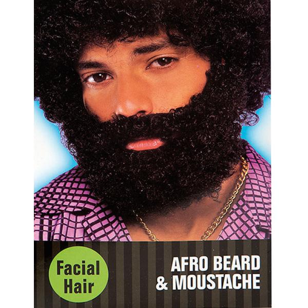 Afro Skägg med Mustasch