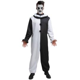Svartvit Clowndräkt med Mask