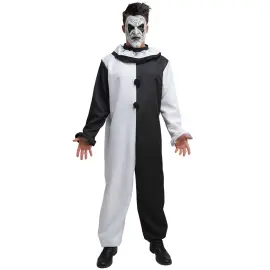 Svartvit Clowndräkt med Mask