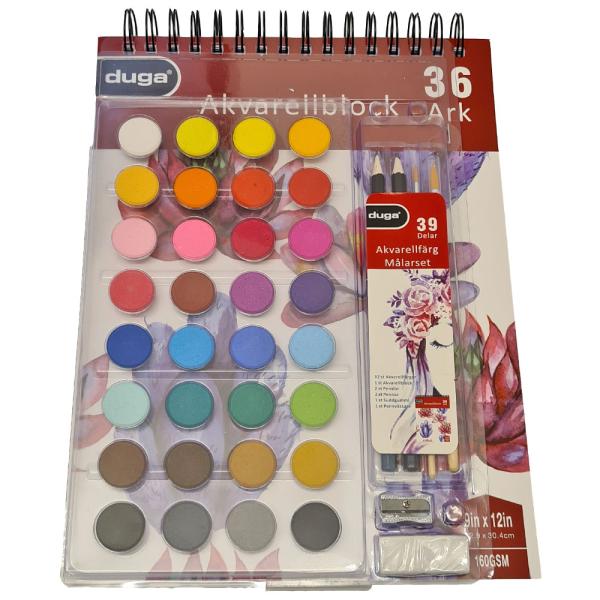 Akvarellset 39-pack
