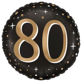 Rund Folieballong Stjärnor 80 år