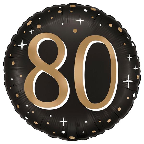 Rund Folieballong Stjärnor 80 år