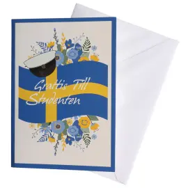 Studentkort med Kuvert Svenska Flaggan 17 x 12 cm