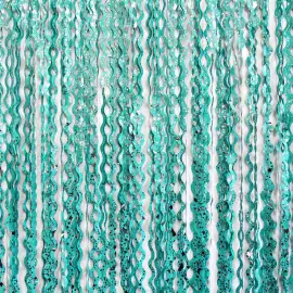 Turkos D&ouml;rrdraperi Swirls med Stj&auml;rnor