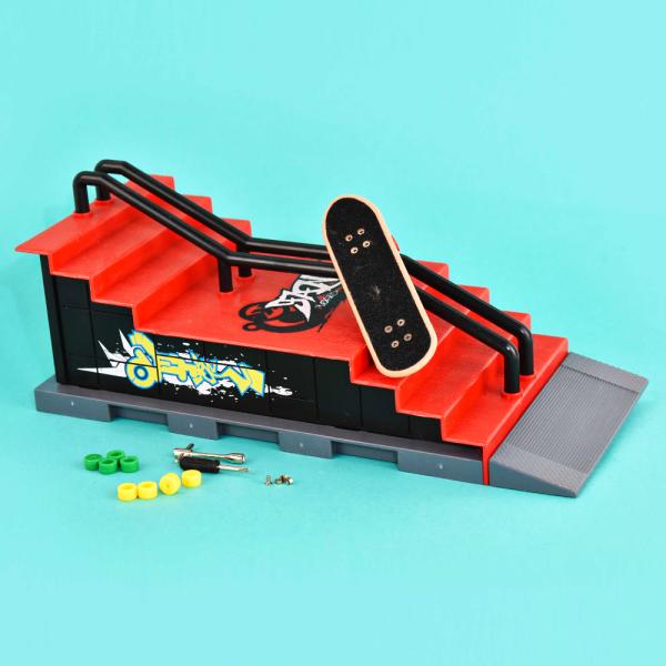 Skatepark Fingerboard Ramp Trappa Set