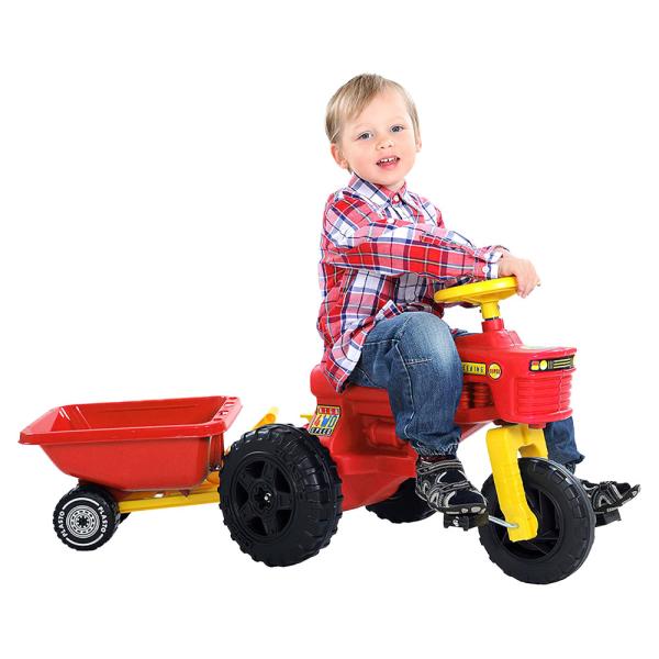 Tramptraktor med Släp Röd