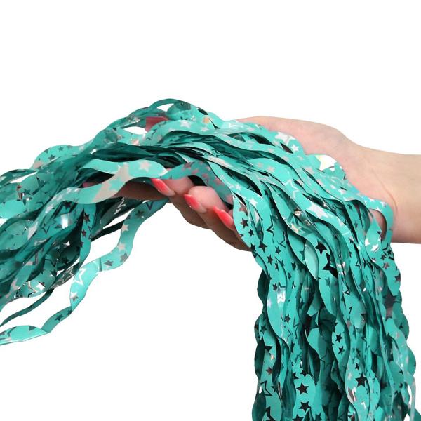 Turkos Dörrdraperi Swirls med Stjärnor