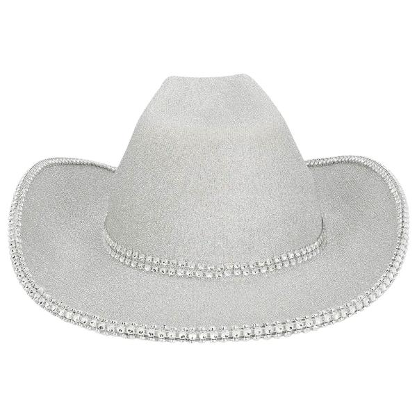 Cowboyhatt Glittrande Silver