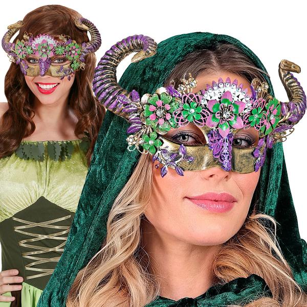 Ögonmask med Bagghorn & Blommor