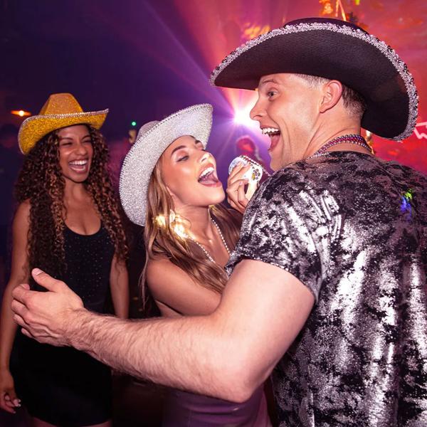 Cowboyhatt Glittrande Silver