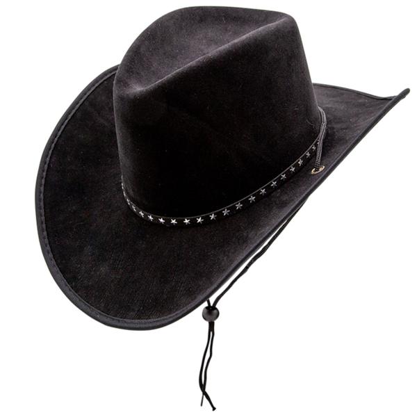 Cowboyhatt med Stjärnor Svart