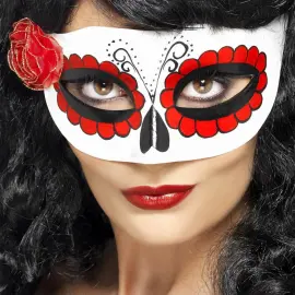 Day of the Dead Ögonmask med Ros