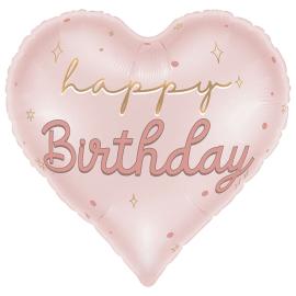 Folieballong Hj&auml;rta Happy Birthday