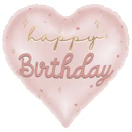 Folieballong Hj&auml;rta Happy Birthday