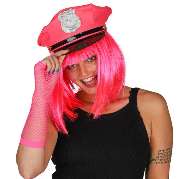 Polismössa Neonrosa