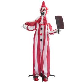 Animerad R&ouml;dvit Clown med Yxa 170 cm