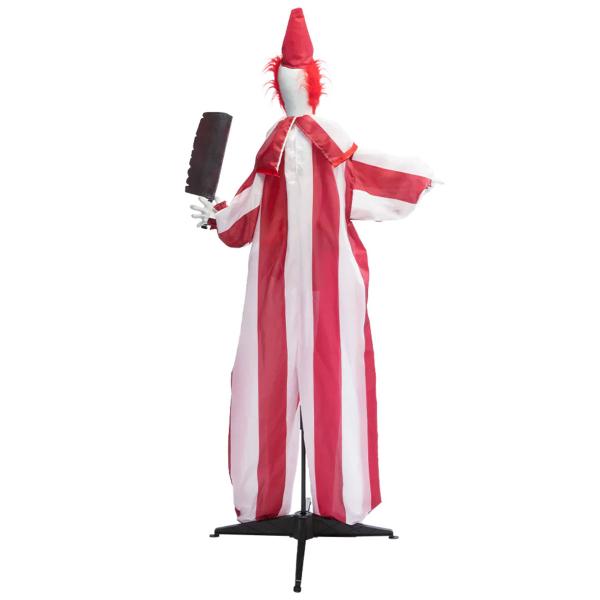 Animerad Rödvit Clown med Yxa 170 cm