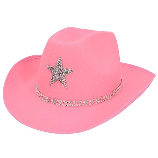 Cowboyhatt med Stjärna Ljusrosa