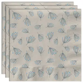 Pappersservetter Blomning Beige/Blå 20-pack