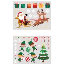Jul F&ouml;nsterstickers Tomten & Tomtenissar