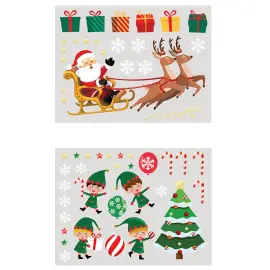Jul F&ouml;nsterstickers Tomten & Tomtenissar