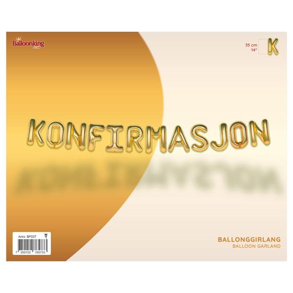 Ballonggirlang Konfirmasjon Guld