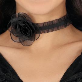 Choker med Svart Ros