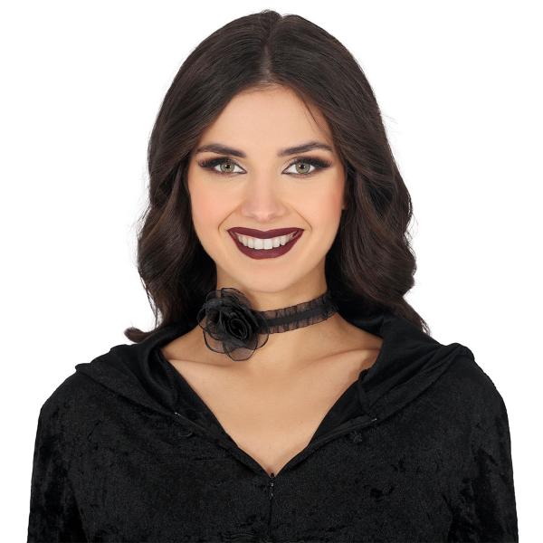 Choker med Svart Ros