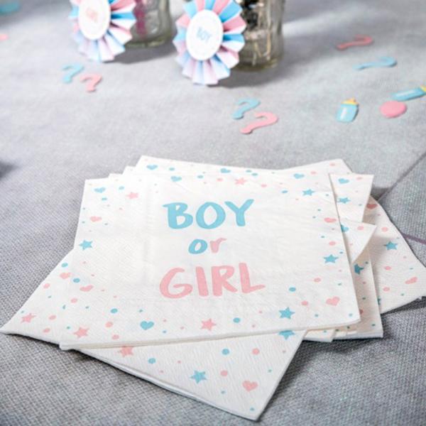 Engångsservetter Boy or Girl 20-pack