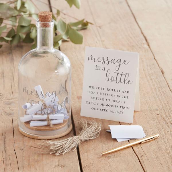 Gästbok Glasflaska Botanical Wedding