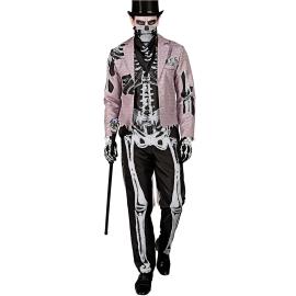 Skelettdräkt med Frack & Mask X-Large