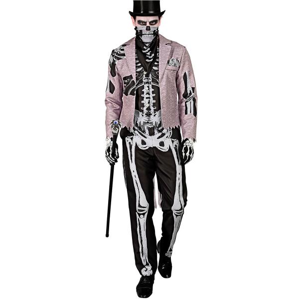 Skelettdräkt med Frack & Mask