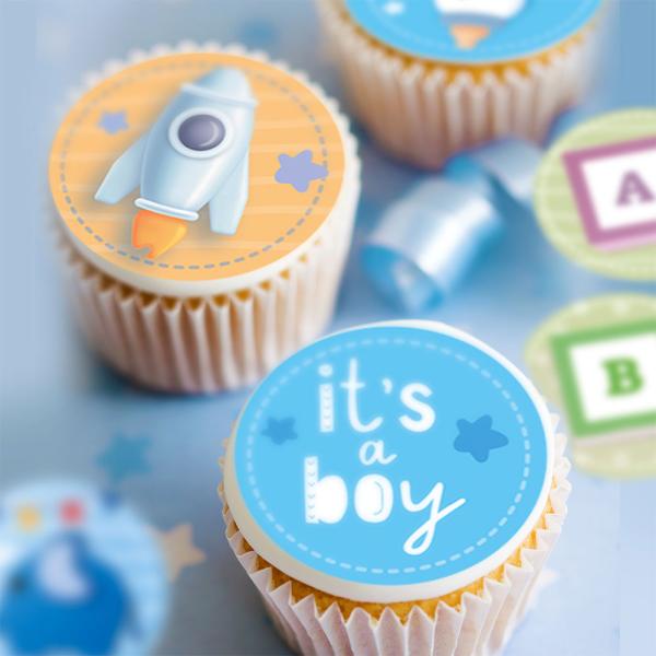 Tårtbilder Babyshower Blå
