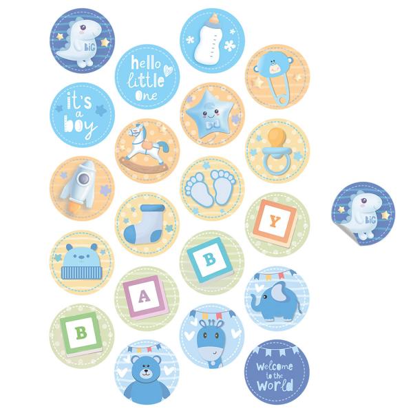 Tårtbilder Babyshower Blå
