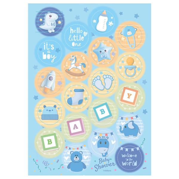 Tårtbilder Babyshower Blå