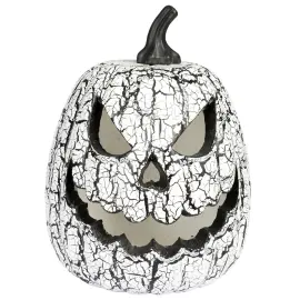 Vit Halloweenpumpa med LED-ljus