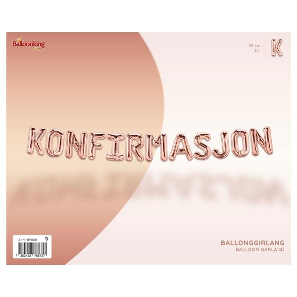 Ballonggirlang Konfirmasjon Roséguld