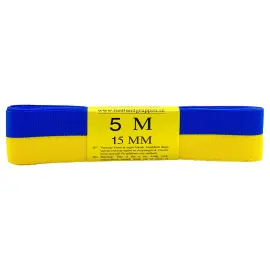 Dekorationsband Blå och Gul 15 mm