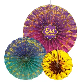 Eid Mubarak Pappersfj&auml;drar 3-pack