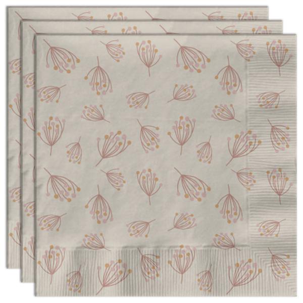 Pappersservetter Blomning Beige/Rosa 20-pack