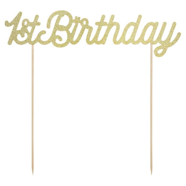 1st Birthday Tårtdekoration Guld