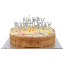 Bokstavsljus Happy Birthday Silver