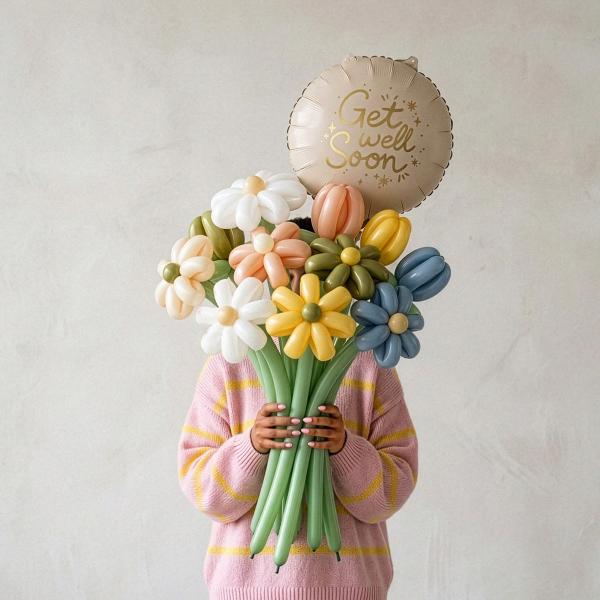 Rund Folieballong Get Well Soon 35 cm