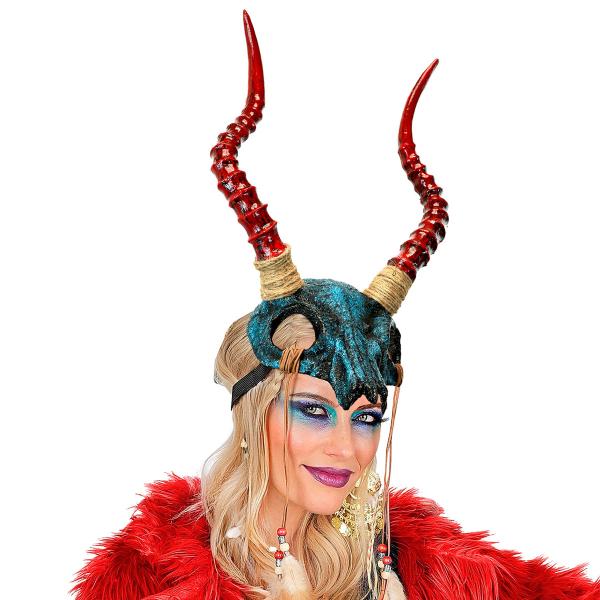 Mask Tjurskalle med Fjädrar